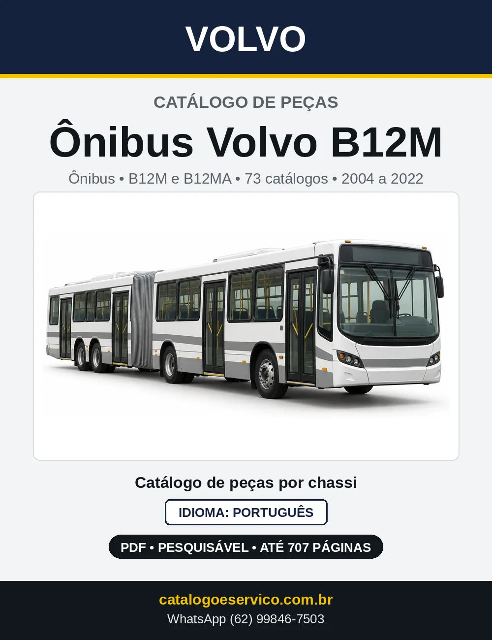 Capa do Catálogo de Peças Ônibus Volvo B12M e B12MA em PDF