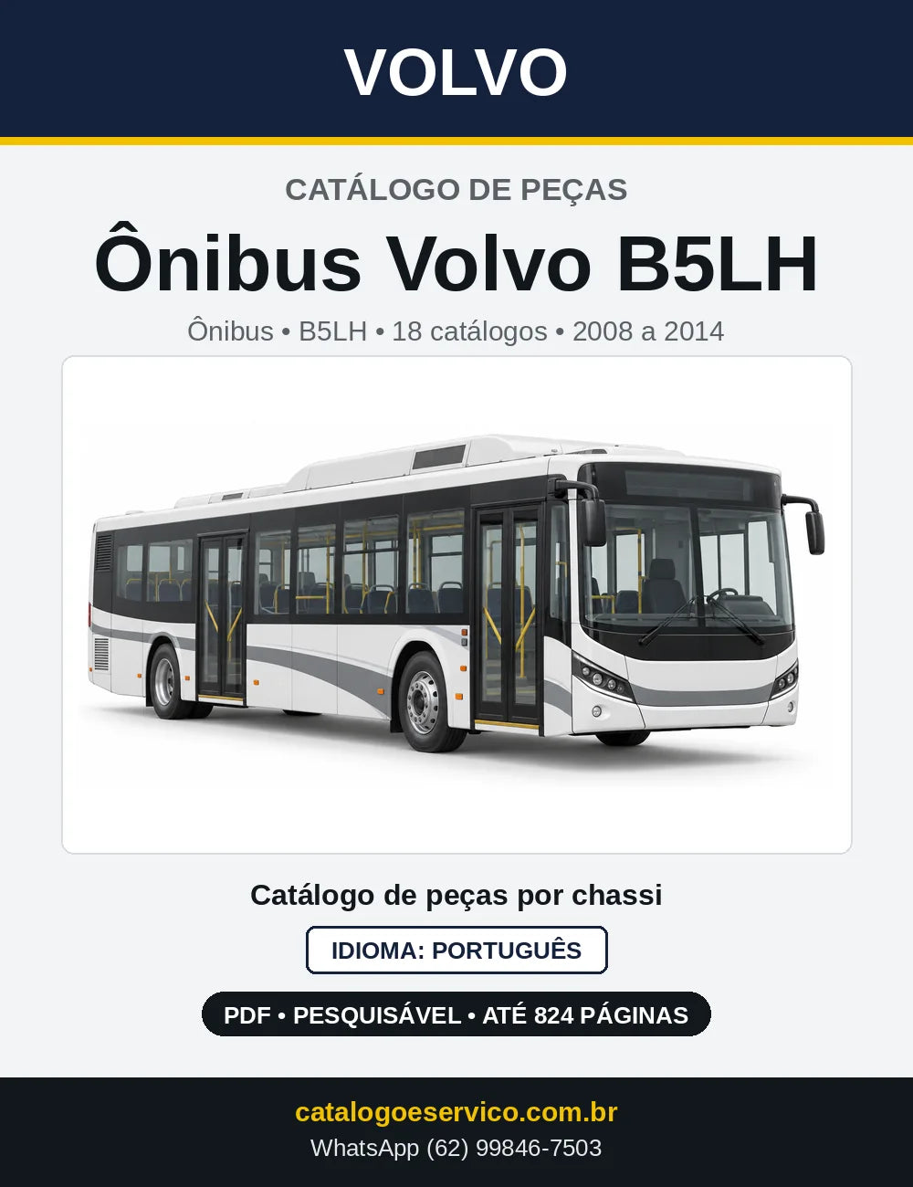 Capa do Catálogo de Peças Ônibus Volvo B5LH em PDF