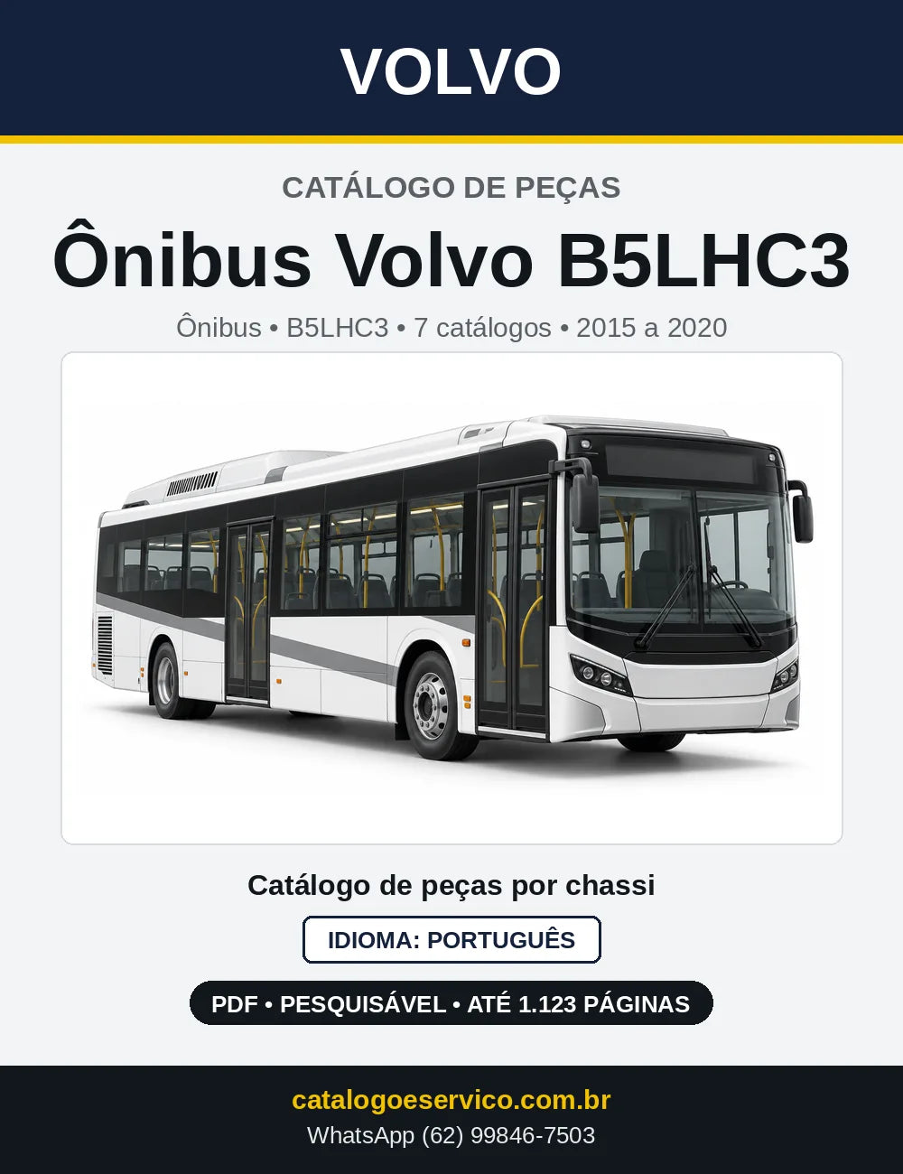 Capa do Catálogo de Peças Ônibus Volvo B5LHC3 em PDF