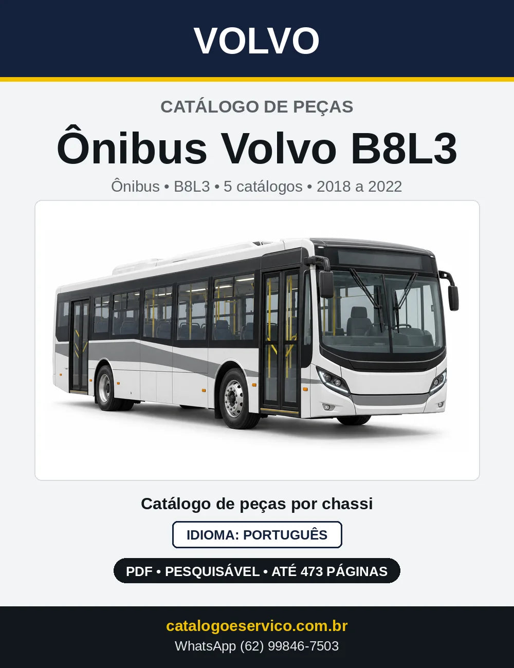 Capa do Catálogo de Peças Ônibus Volvo B8L3 em PDF