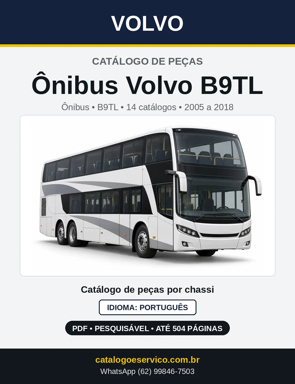 Capa do Catálogo de Peças Ônibus Volvo B9TL em PDF