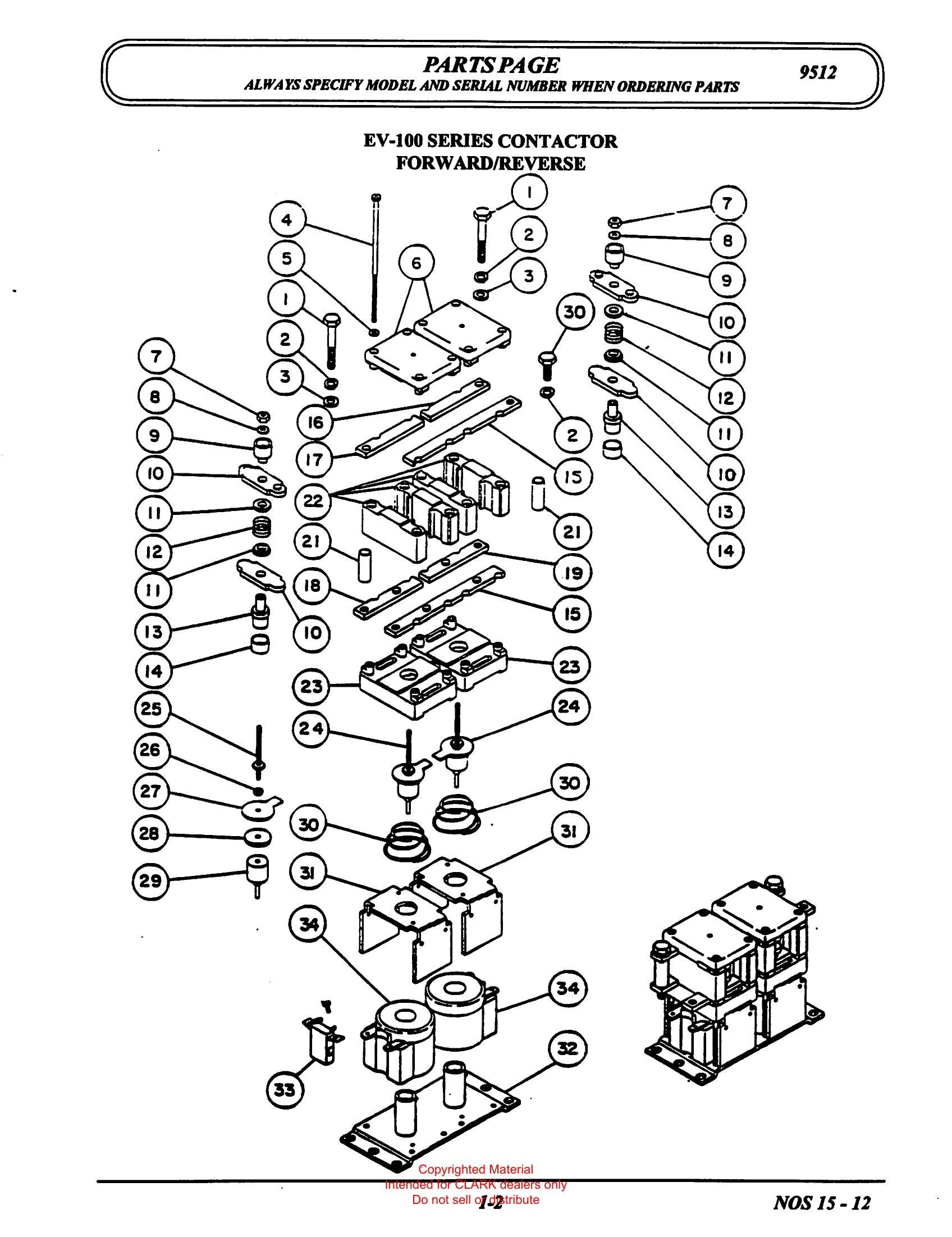 Catálogo de Peças Order Picker Clark NOS 15 (Book X-168) - página interna
