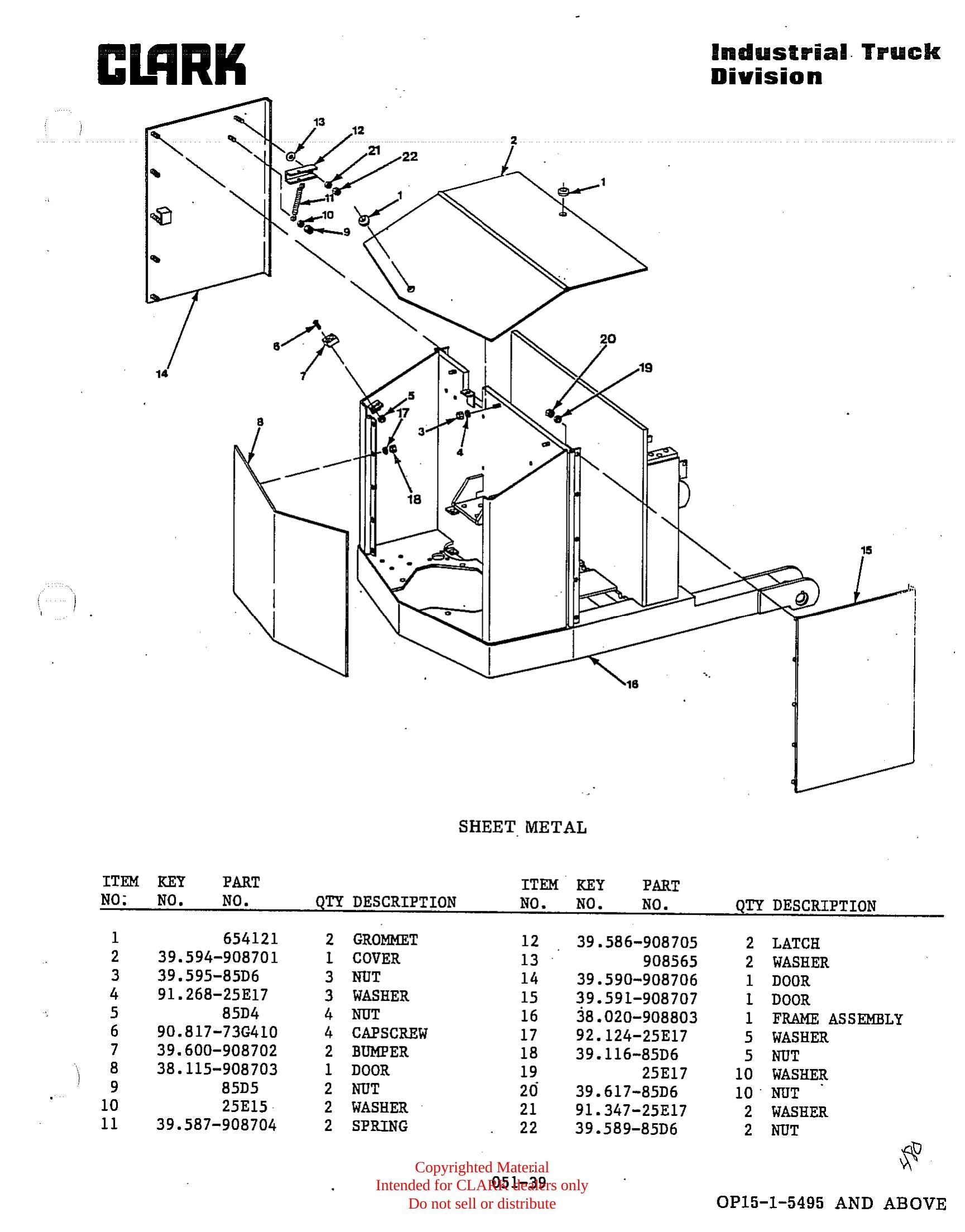 Catálogo de Peças Order Picker Clark OP15 (Lot 5495) - página interna