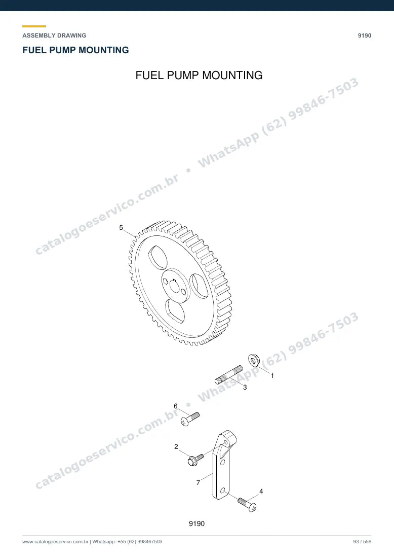 Catálogo de peças Hyundai HL757TM-7: desenho de montagem — combustível e injeção