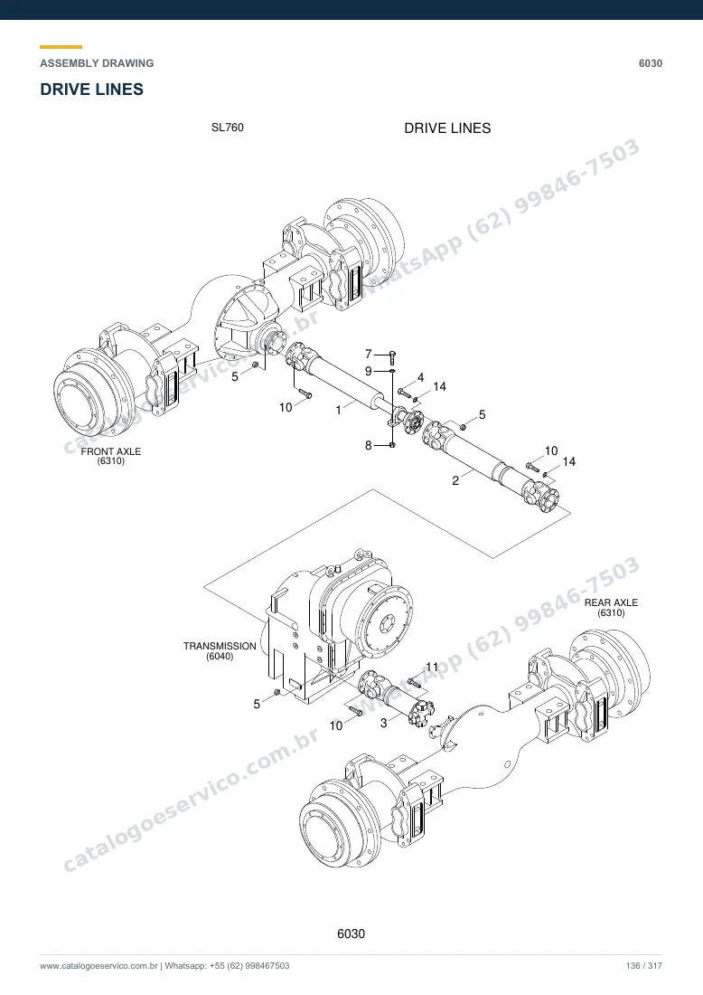 Catálogo de peças Hyundai SL760: desenho de montagem