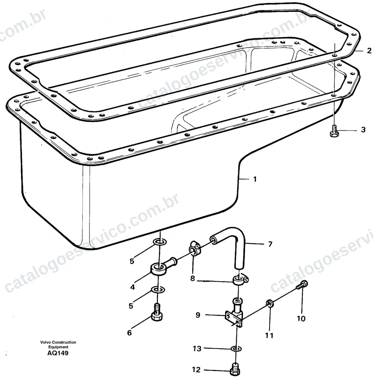 Vista explodida – motor – Catálogo de Peças Volvo L120C