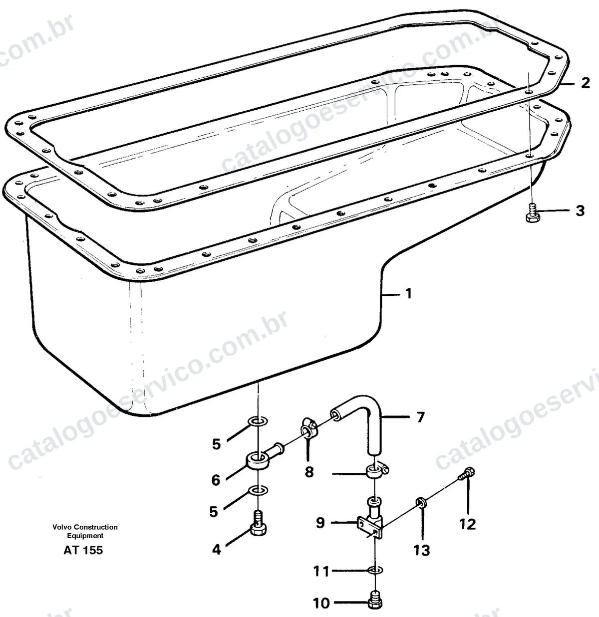 Vista explodida – motor – Catálogo de Peças Volvo L90C
