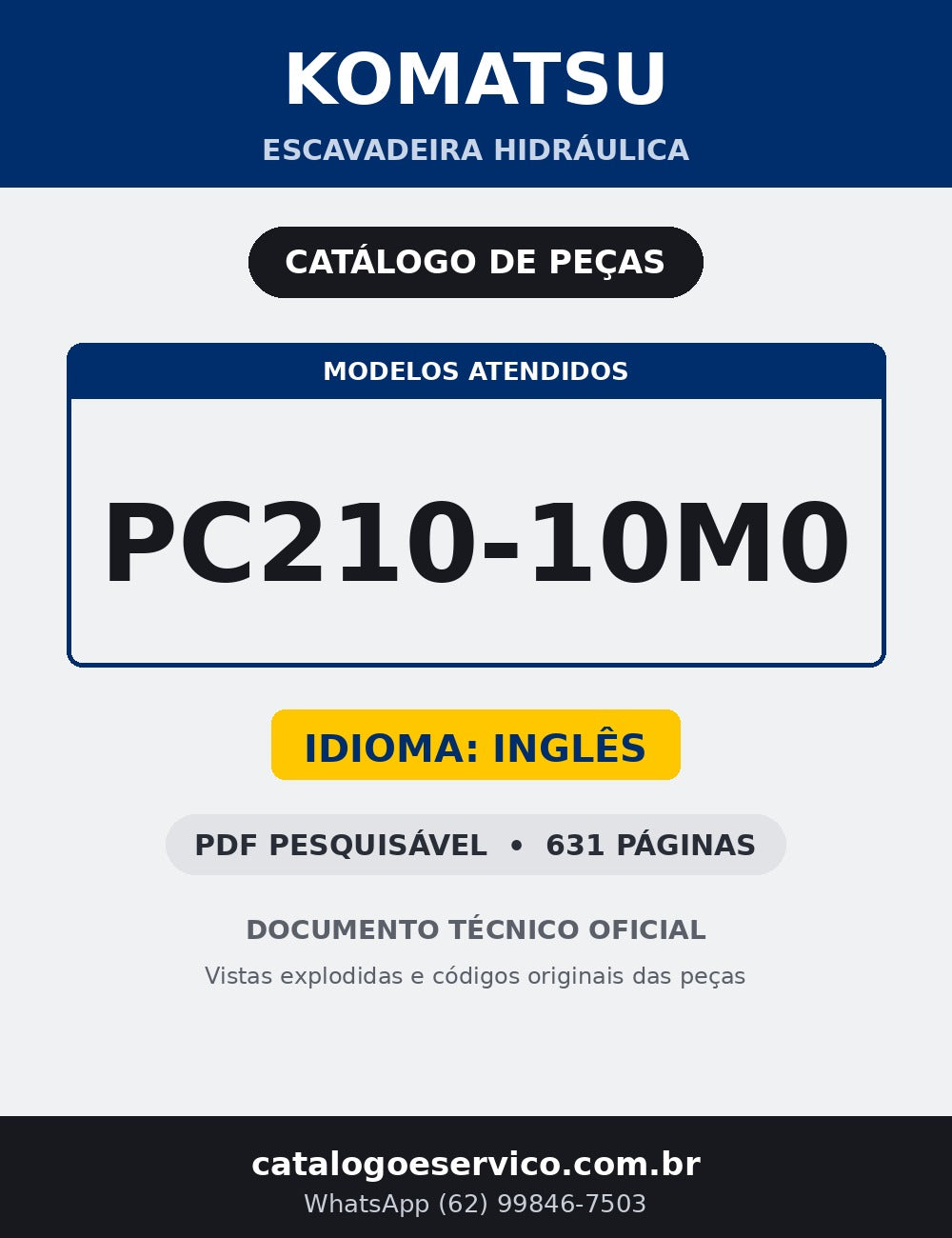 CATALOGO DE PEÇAS PDF ESCAVADEIRA HIDRÁULICA PC210-10M0 - KOMATSU - capa