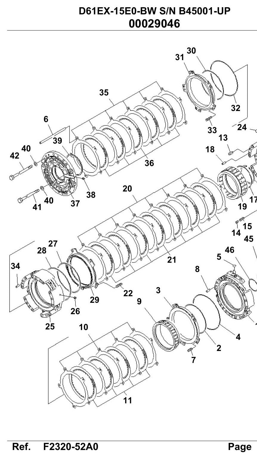 CATALOGO DE PEÇAS PDF TRATOR ESTEIRAS D61EX-15E0 - KOMATSU - vista explodida 1