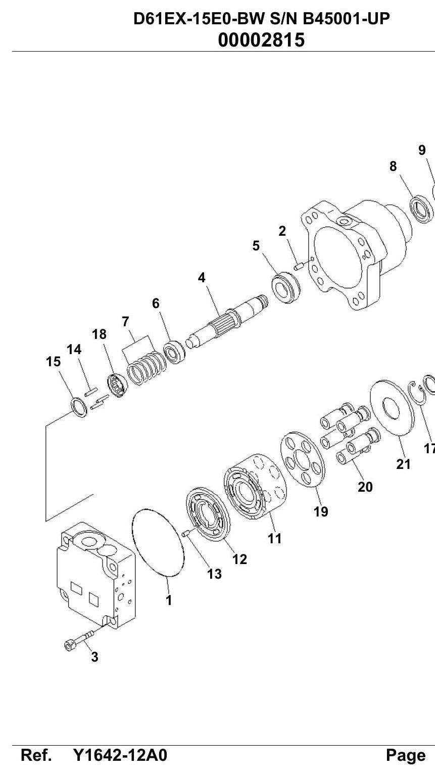 CATALOGO DE PEÇAS PDF TRATOR ESTEIRAS D61EX-15E0 - KOMATSU - vista explodida 4