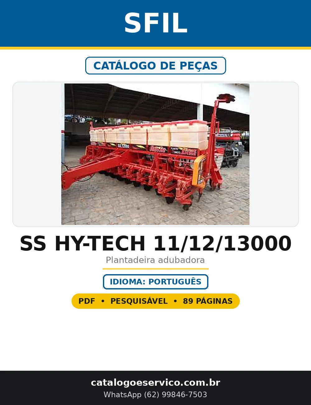 Capa do Catálogo de Peças SFIL SS HY-TECH 11/12/13000 em PDF com 89 páginas