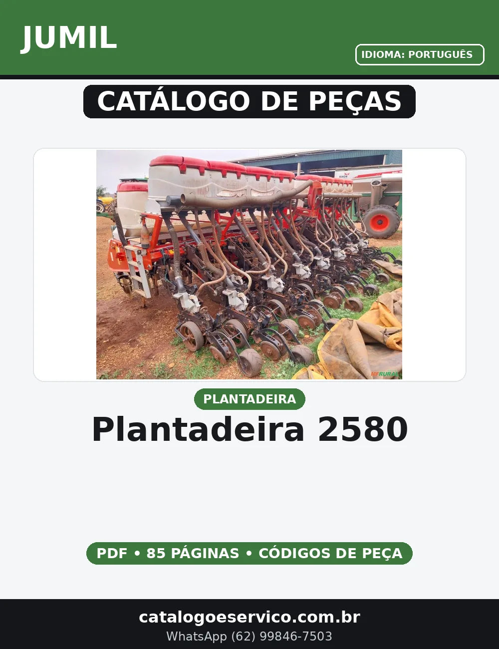 CATALOGO DE PEÇAS PLANTADEIRA 2580 JUMIL — capa do catálogo de peças