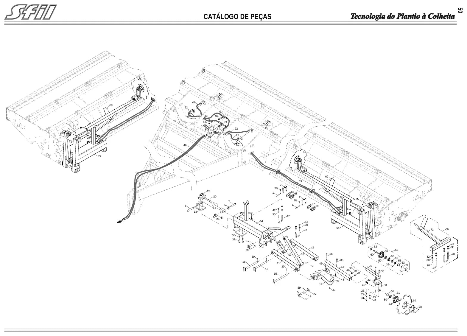 Página interna do Catálogo de Peças SFIL SS HY-TECH 15/17/19000 — Plantadeira pneumática