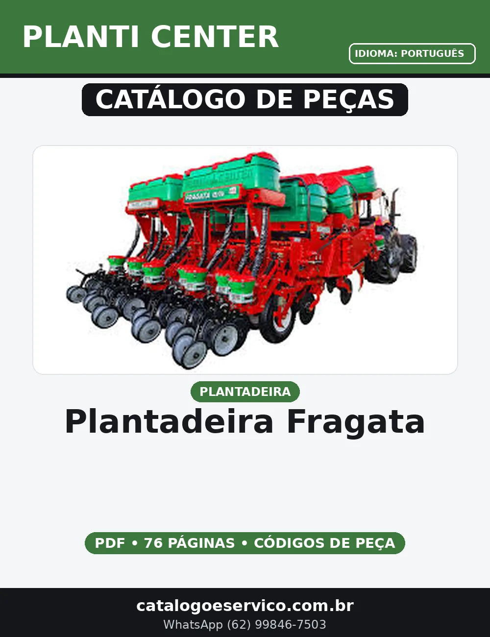 CATALOGO DE PEÇAS PLANTADEIRA FRAGATA PLANTI CENTER — capa do catálogo de peças