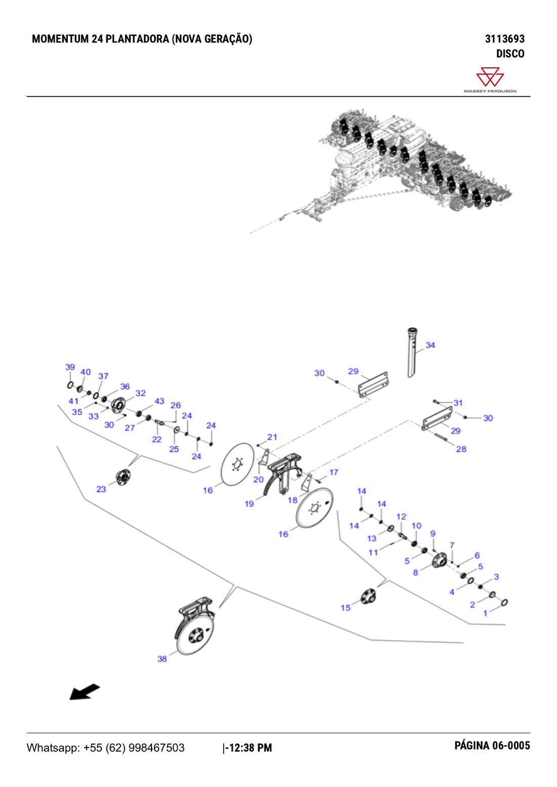 Catálogo de Peças Plantadeira Massey Ferguson Momentum 24 Nova