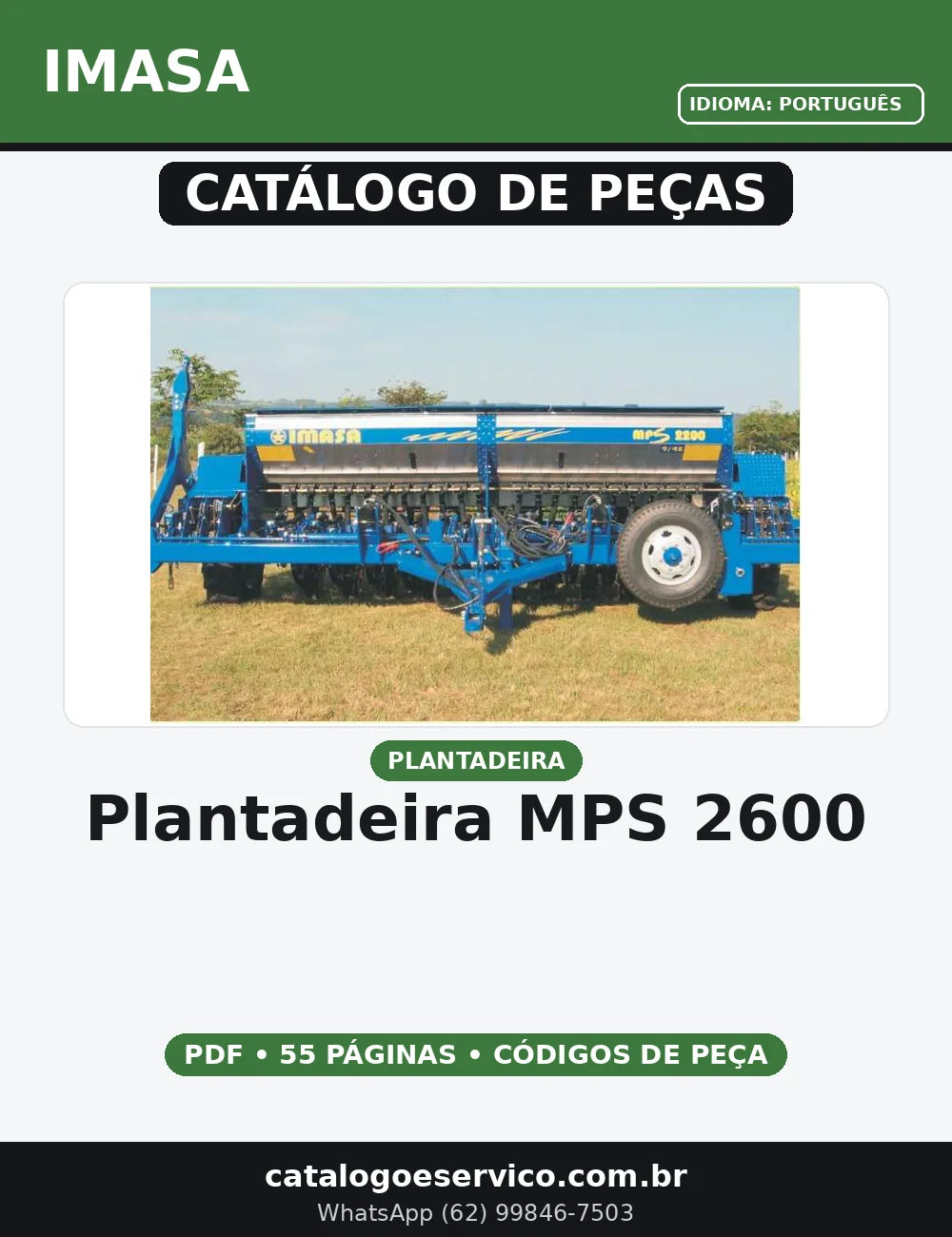CATALOGO DE PEÇAS PLANTADEIRA MPS 2600 IMASA — capa do catálogo de peças