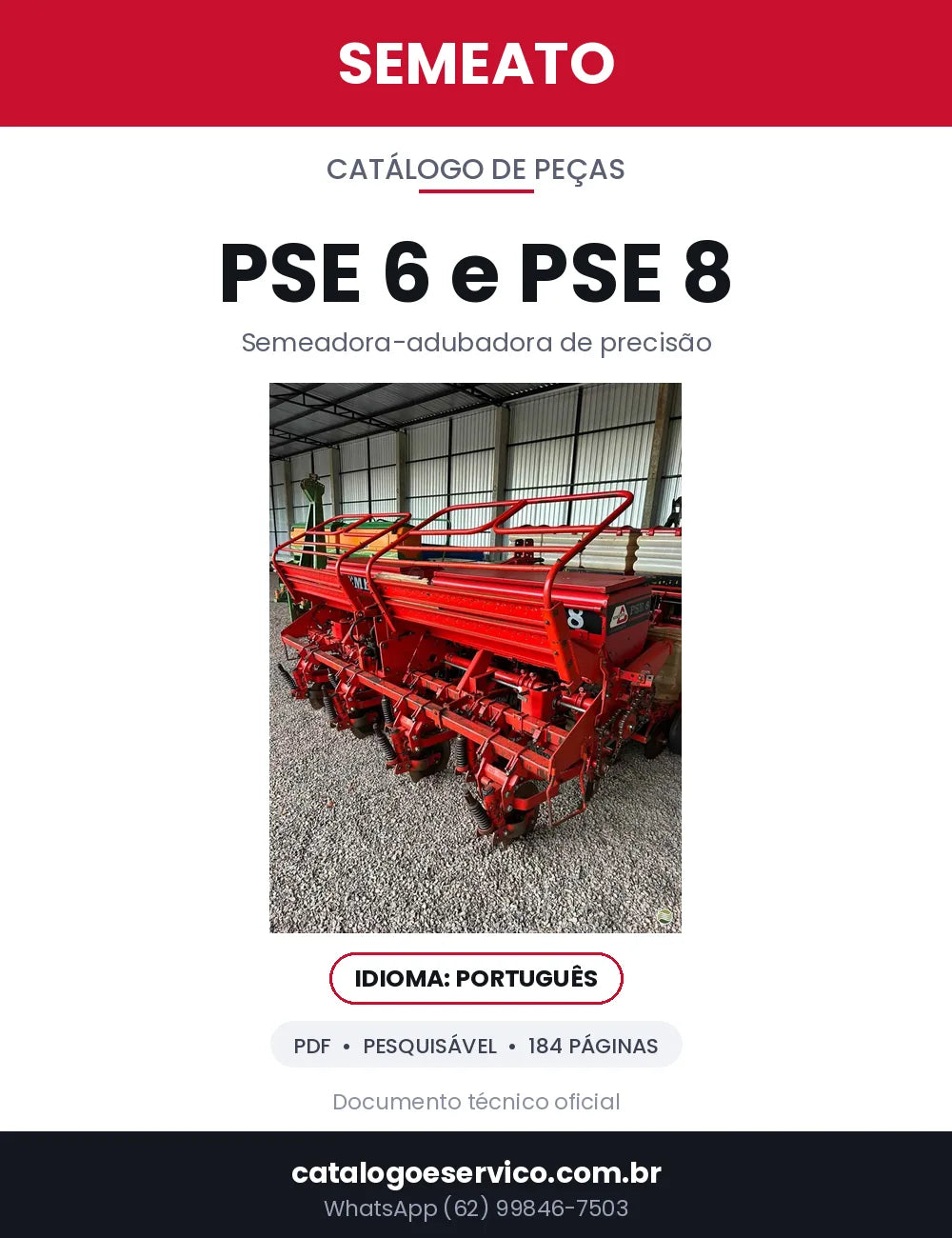 Capa — Catálogo de Peças Semeato PSE 6 / PSE 8 em PDF