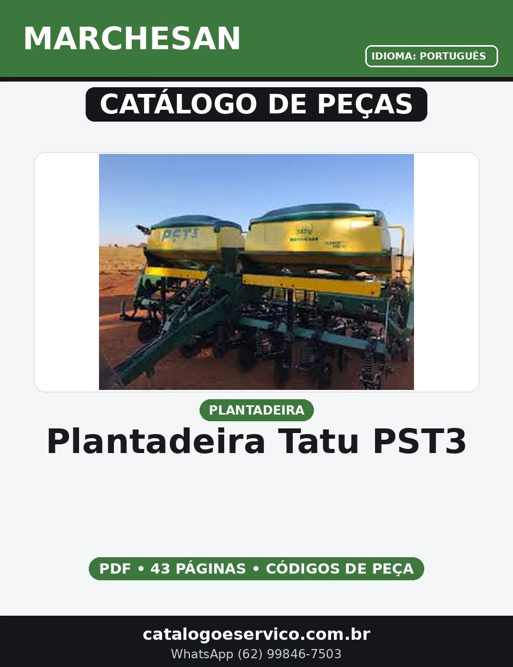 CATALOGO DE PEÇAS PLANTADEIRA TATU PST3 MARCHESAN — capa do catálogo de peças