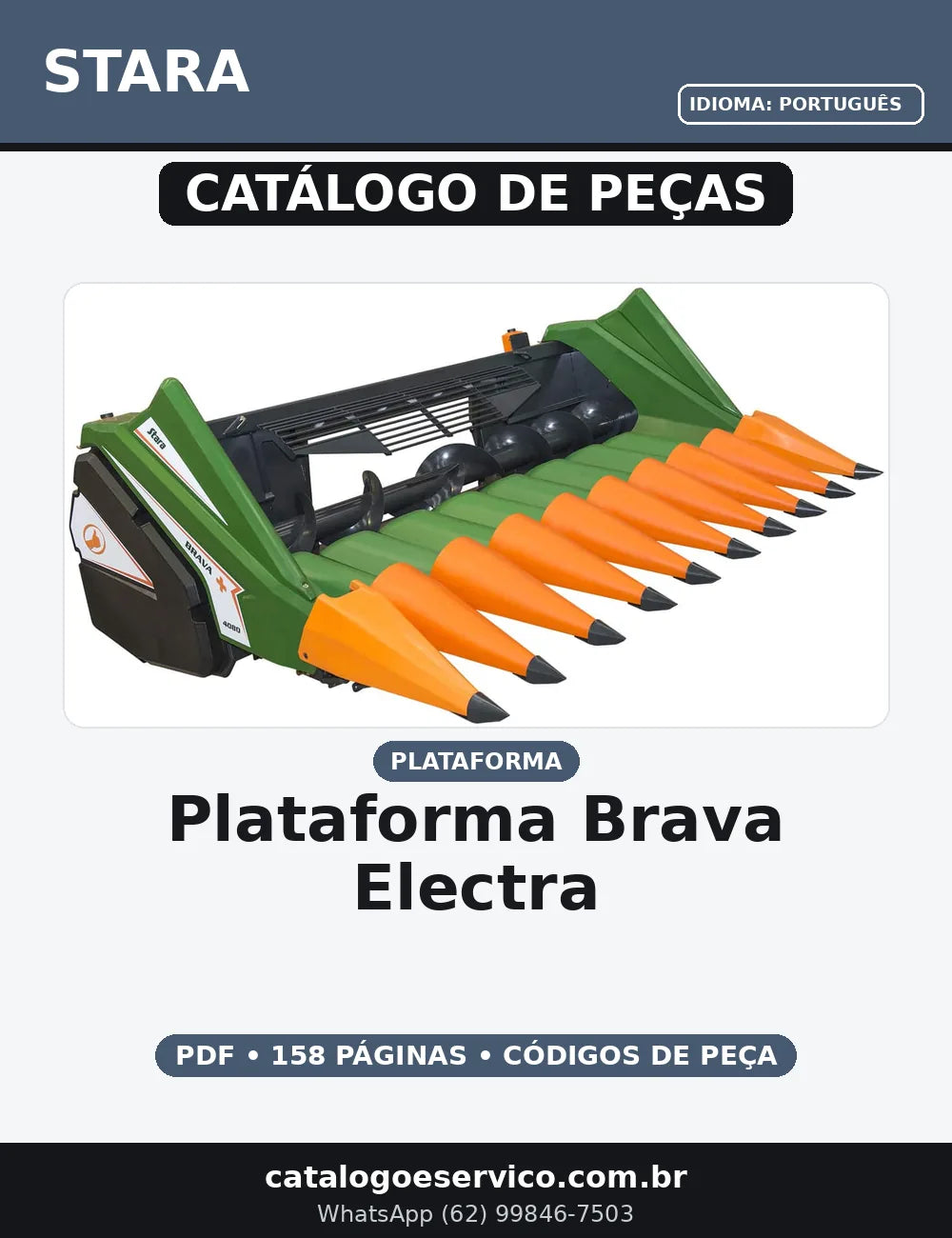CATALOGO DE PEÇAS PLATAFORMA BRAVA ELECTRA STARA — capa do catálogo de peças