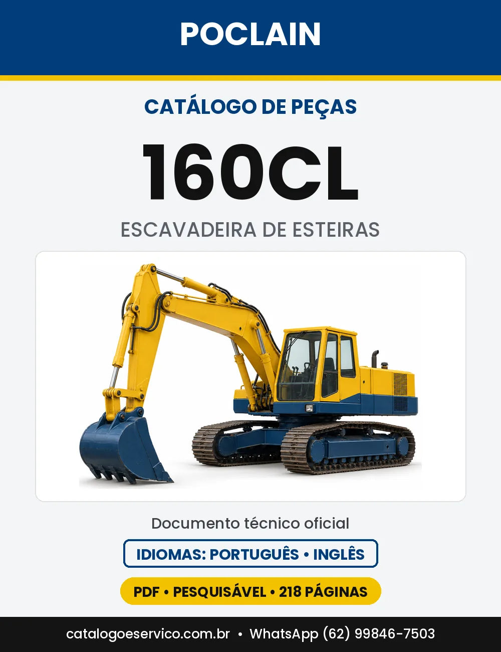Catálogo de Peças Poclain 160 (CK, CKS, CL) — versão 160CL — volume geral, 1976 a 1982