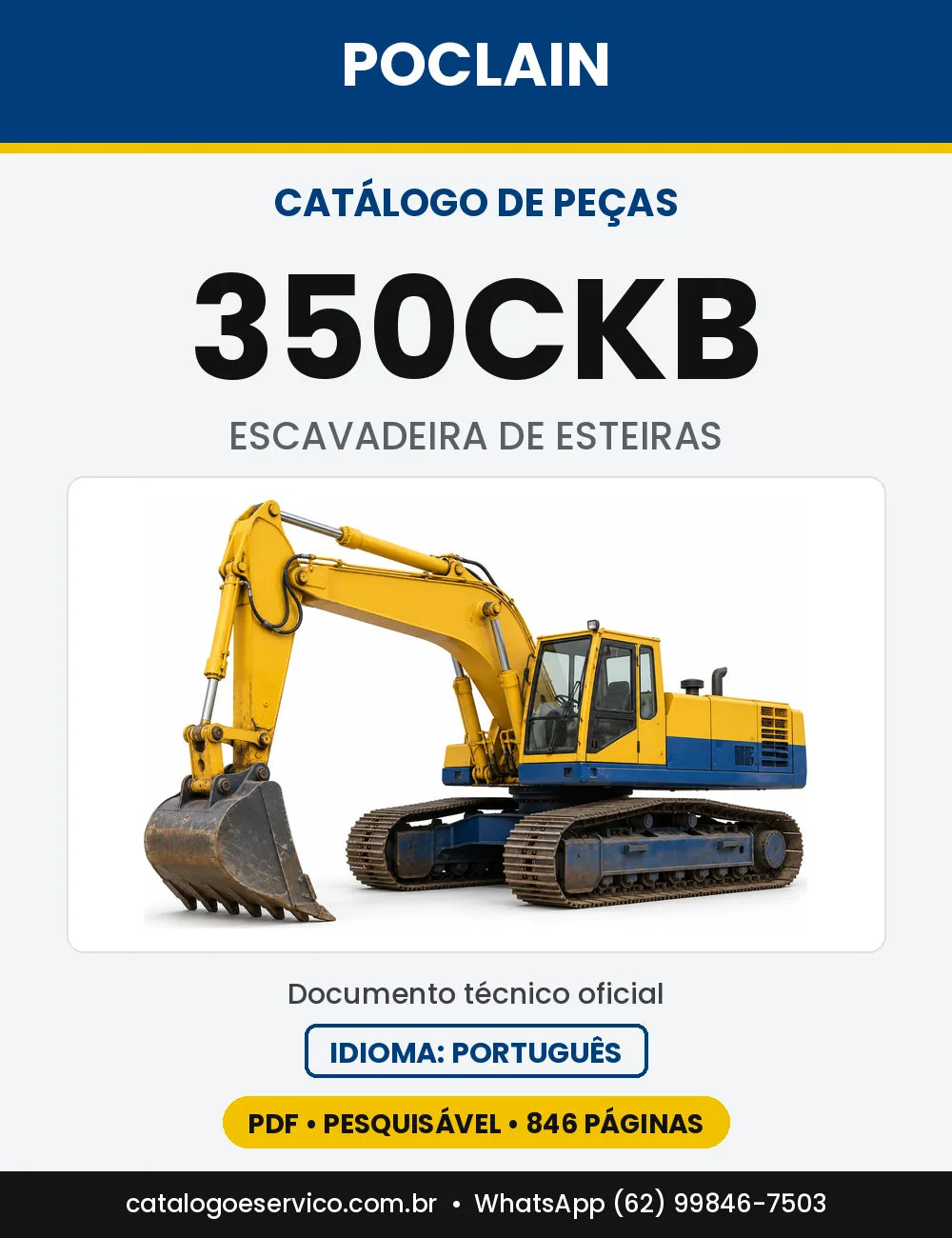 Catálogo de Peças Poclain 350CKB — capa do catálogo em PDF