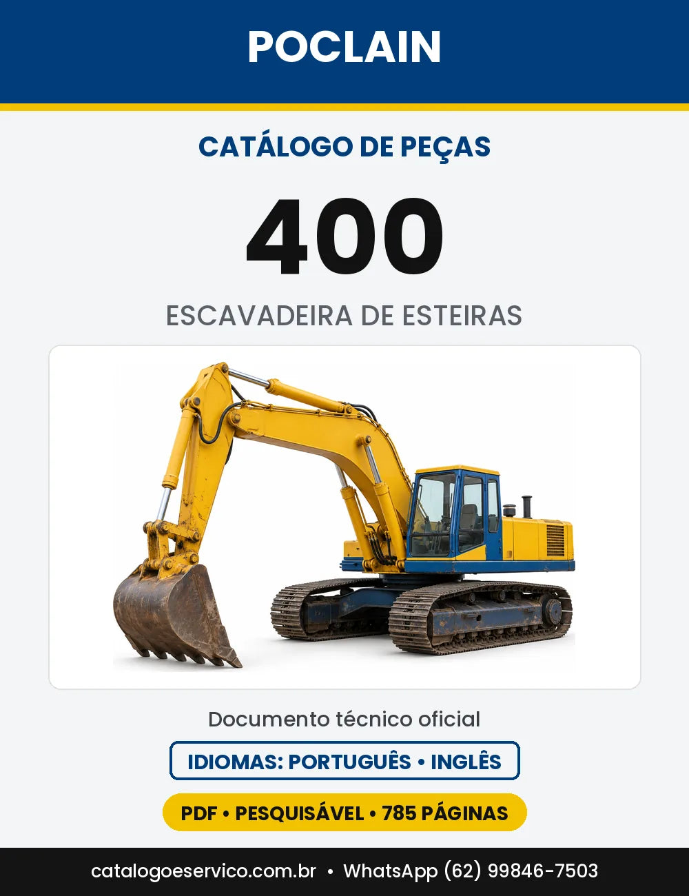 Catálogo de Peças Poclain 400 — capa do catálogo em PDF