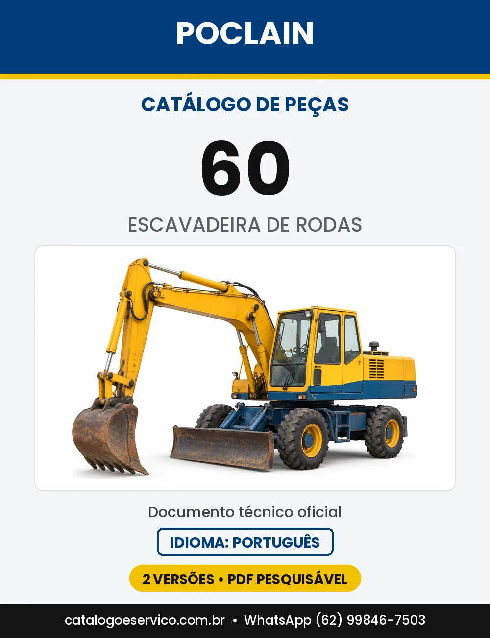 Catálogo de Peças Poclain 60PL — capa do catálogo em PDF
