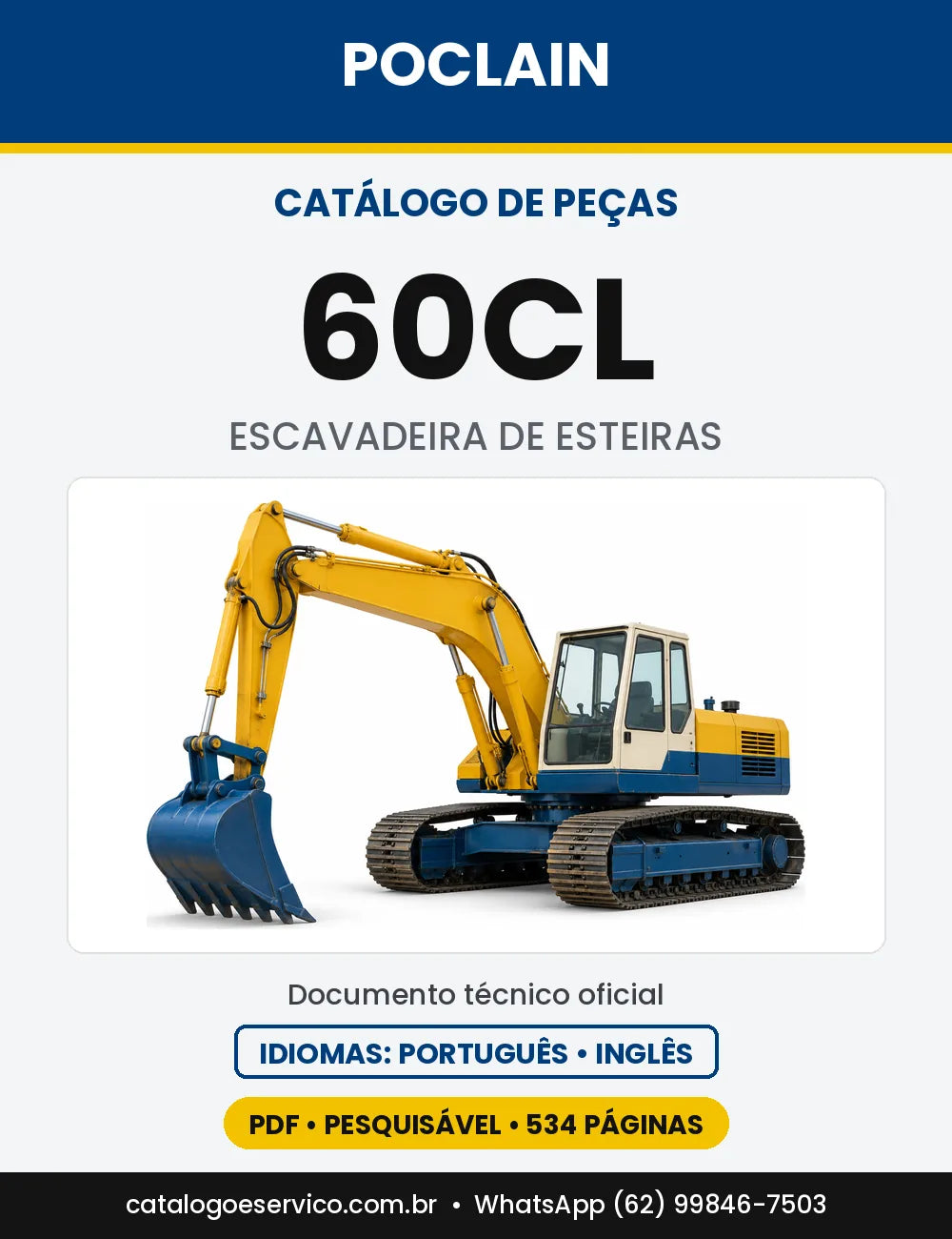 Catálogo de Peças Poclain 60 (CL, CS) — versão 60CL — N-S 321 em diante (1976 a 1983)