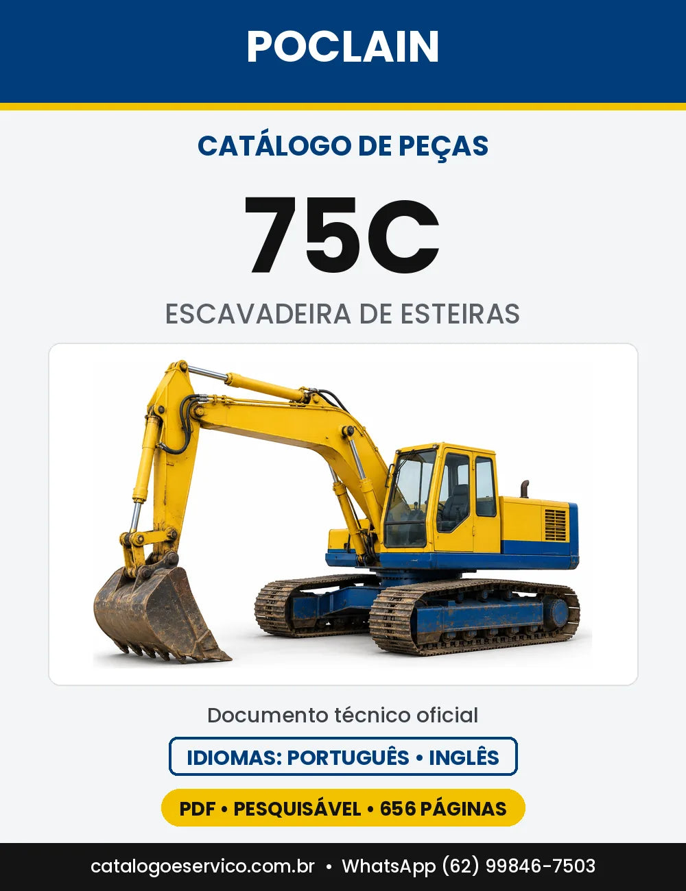 Catálogo de Peças Poclain 75C — capa do catálogo em PDF