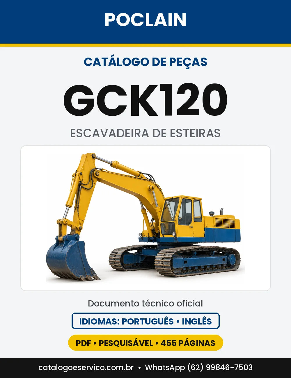 Catálogo de Peças Poclain GCK120 — capa do catálogo em PDF