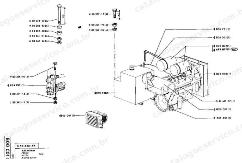 Catálogo de Peças Poclain HC300 — vista explodida de peças, imagem 1