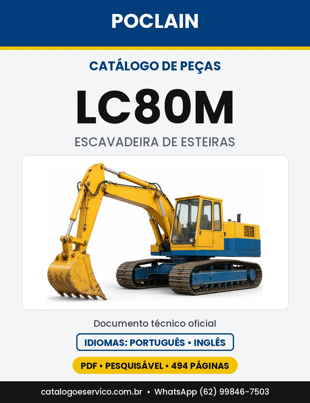 Catálogo de Peças Poclain LC80M — capa do catálogo em PDF