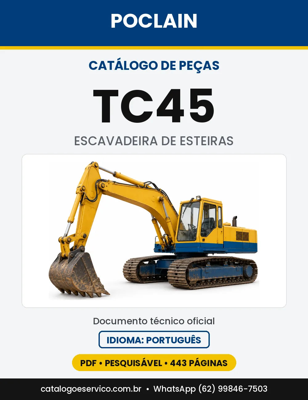 Catálogo de Peças Poclain TC45 — capa do catálogo em PDF