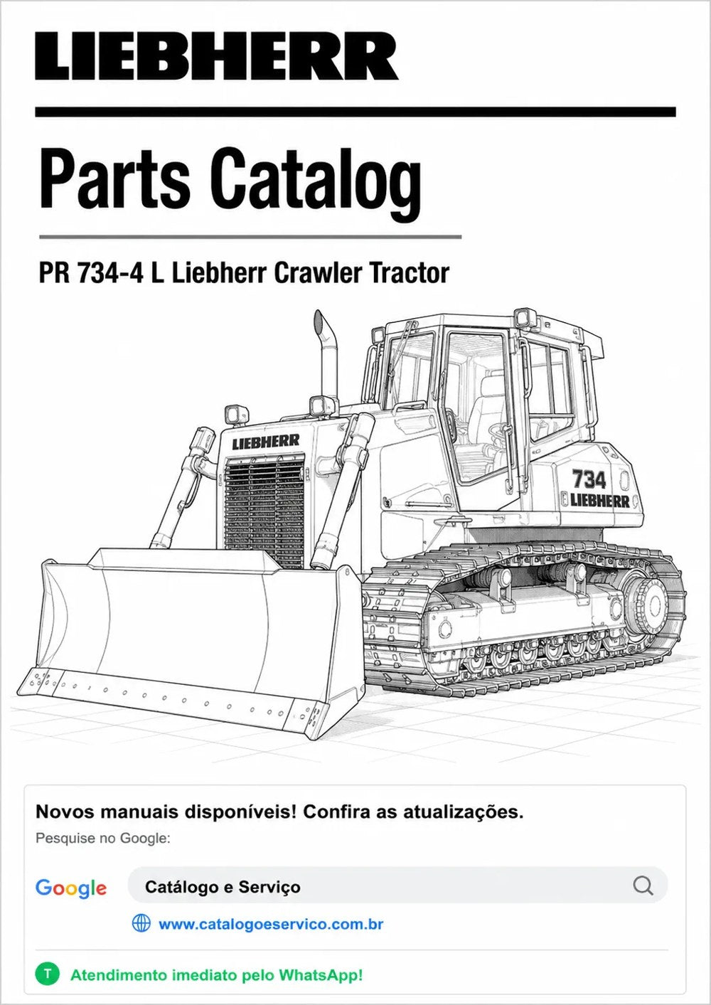 Catálogo de Peças PR 734-4 L Liebherr Trator de Esteira