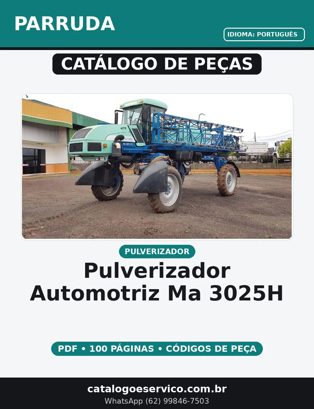 CATALOGO DE PEÇAS PULVERIZADOR AUTOMOTRIZ PARRUDA - MA 3025H / MA 3027H — capa do catálogo de peças