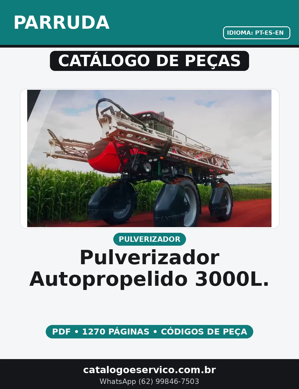 CATALOGO DE PEÇAS PULVERIZADOR AUTOPROPELIDO 3000L. PARRUDA — capa do catálogo de peças