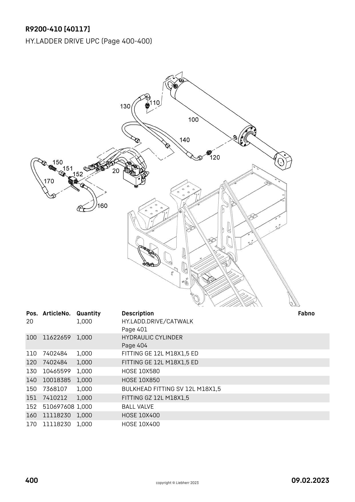 Catálogo de Peças R9200-410 Liebherr Escavadeira de Mineração - página 2