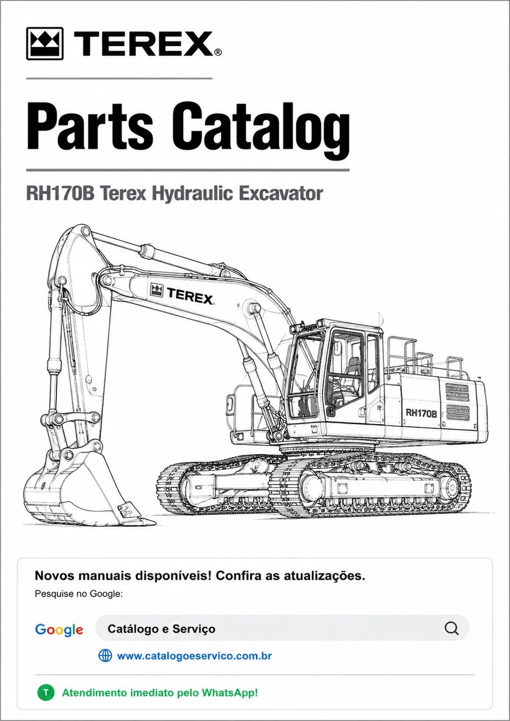 Catálogo de Peças RH170B Terex Escavadeira Hidráulica