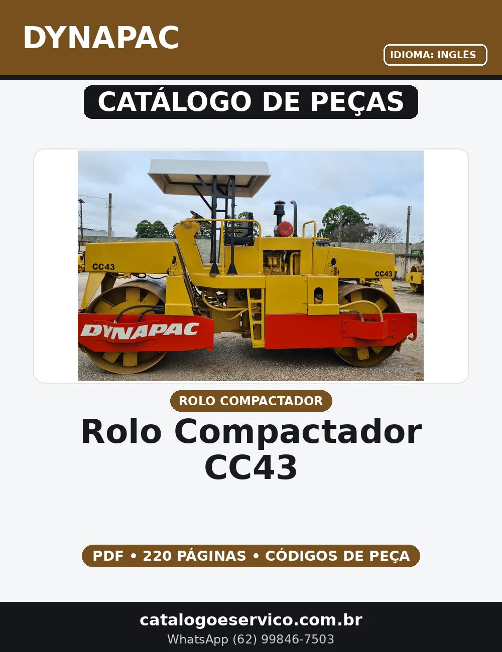 CATALOGO DE PEÇAS ROLO COMPACTADOR CC43 DYNAPAC — capa do catálogo de peças