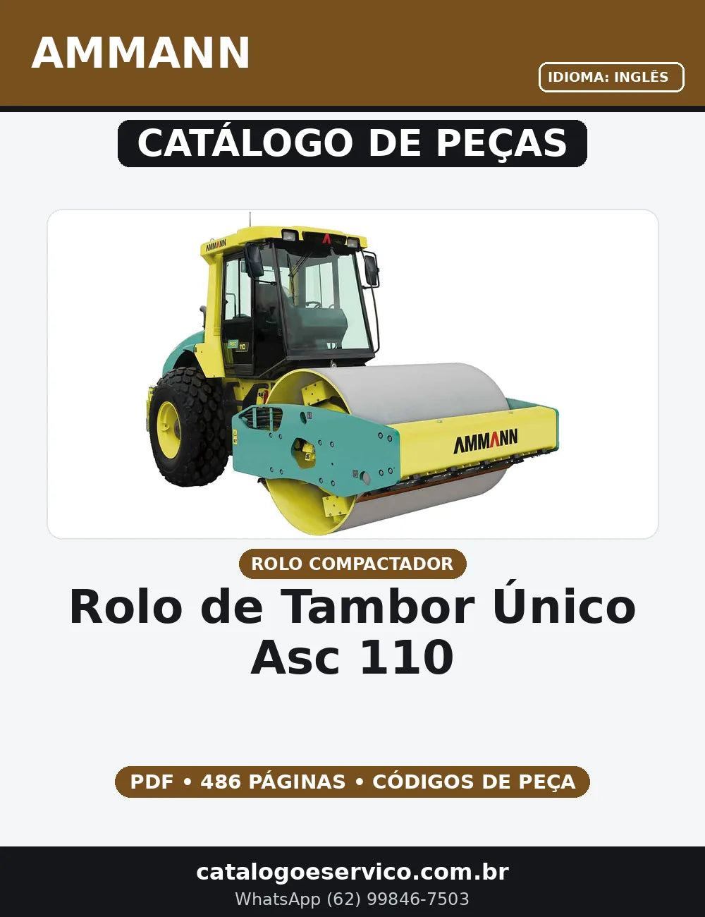 CATALOGO DE PEÇAS ROLO DE TAMBOR ÚNICO ASC 110 AMMANN — capa do catálogo de peças