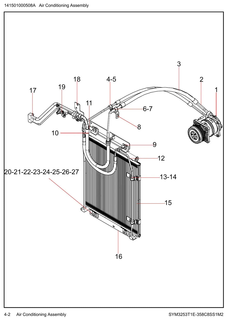 Catálogo de Peças SANY SYZ320C Chassi — página interna 2