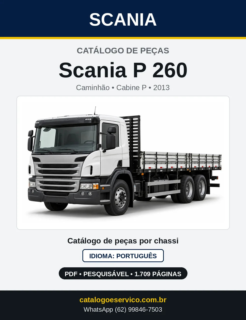 Capa do Catálogo de Peças Scania P 260 em PDF