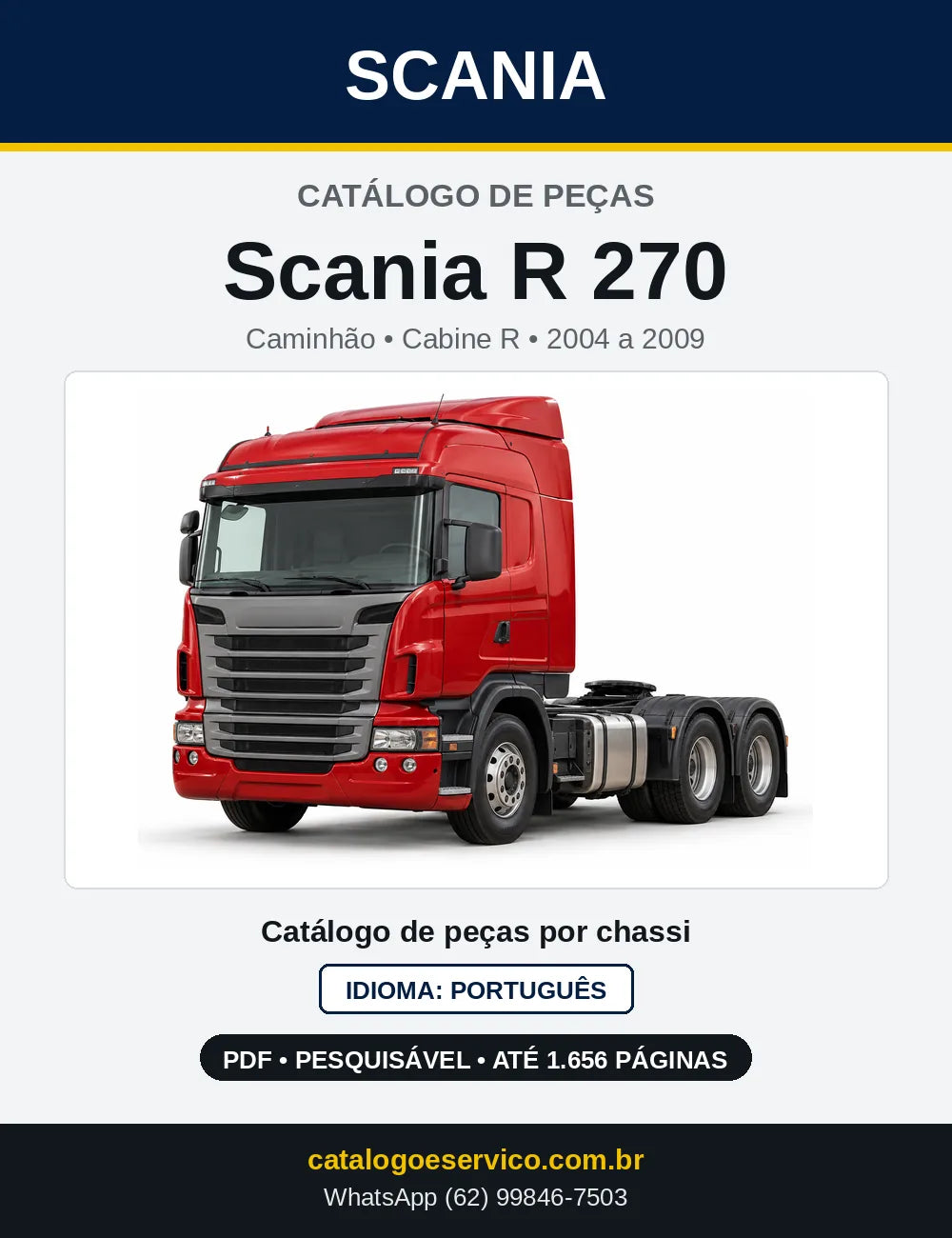 Capa do Catálogo de Peças Scania R 270 em PDF
