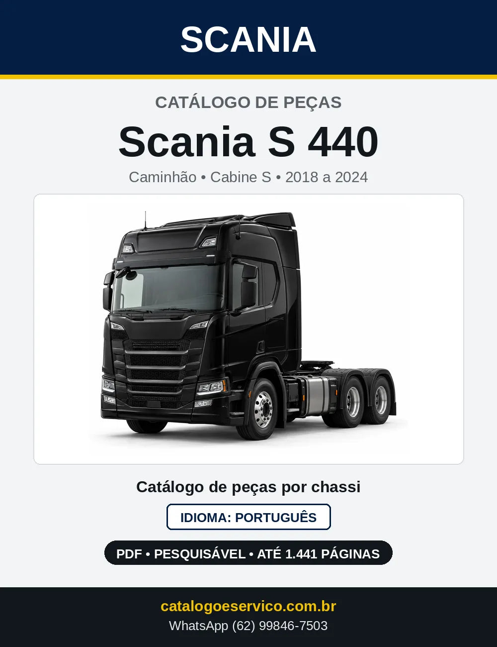 Capa do Catálogo de Peças Scania S 440 em PDF