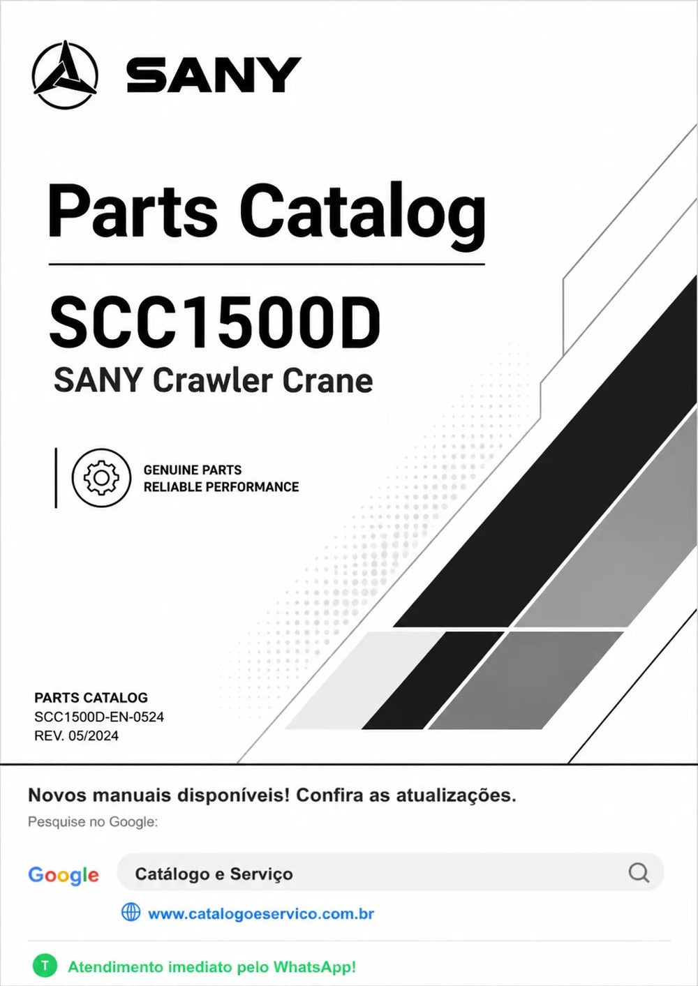 Catálogo de Peças SCC1500D Sany Guindaste de Esteiras