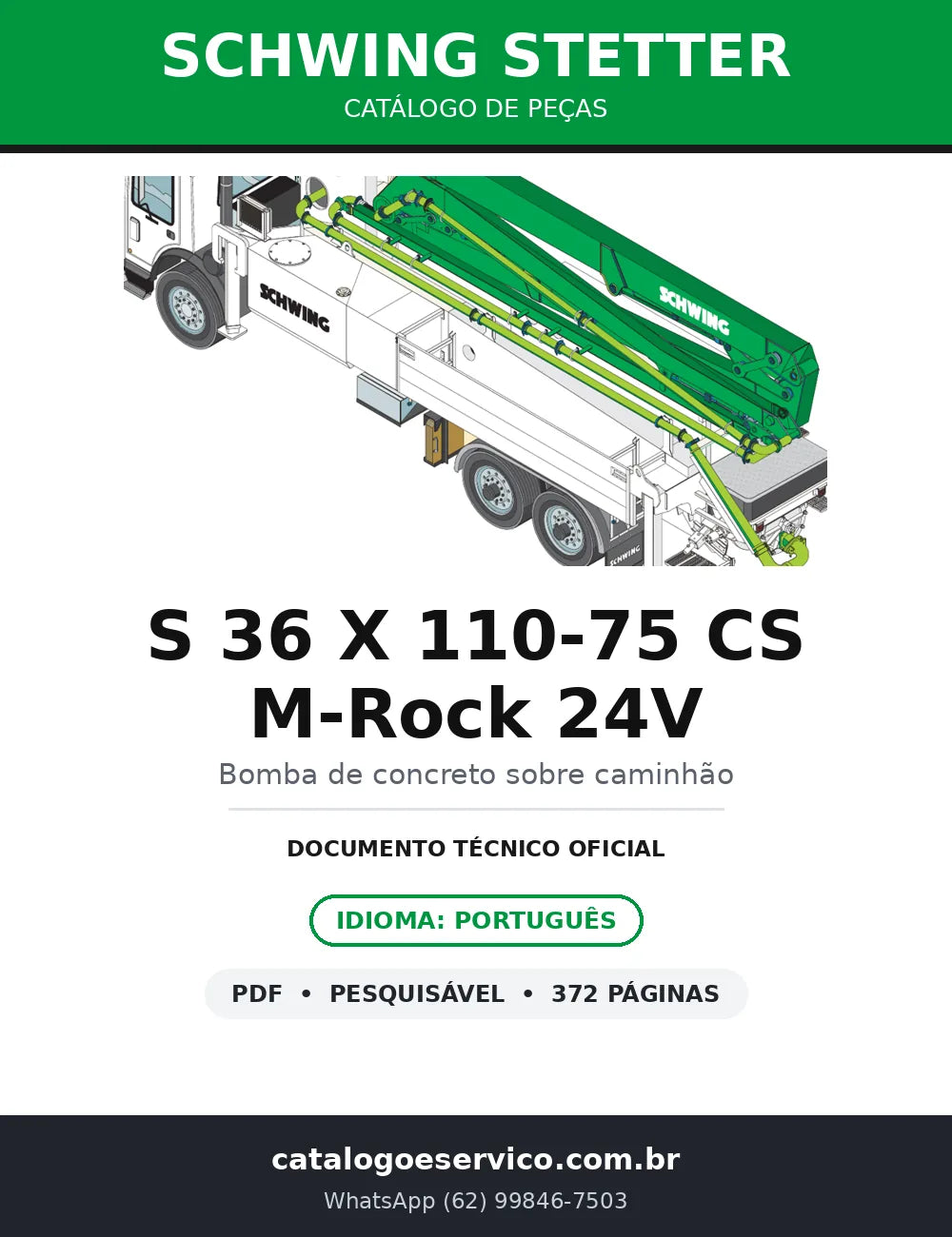 Catálogo de Peças Schwing Stetter S 36 X 110-75 CS M-Rock 24V — Bomba Lança 36 m, 372 pág — capa