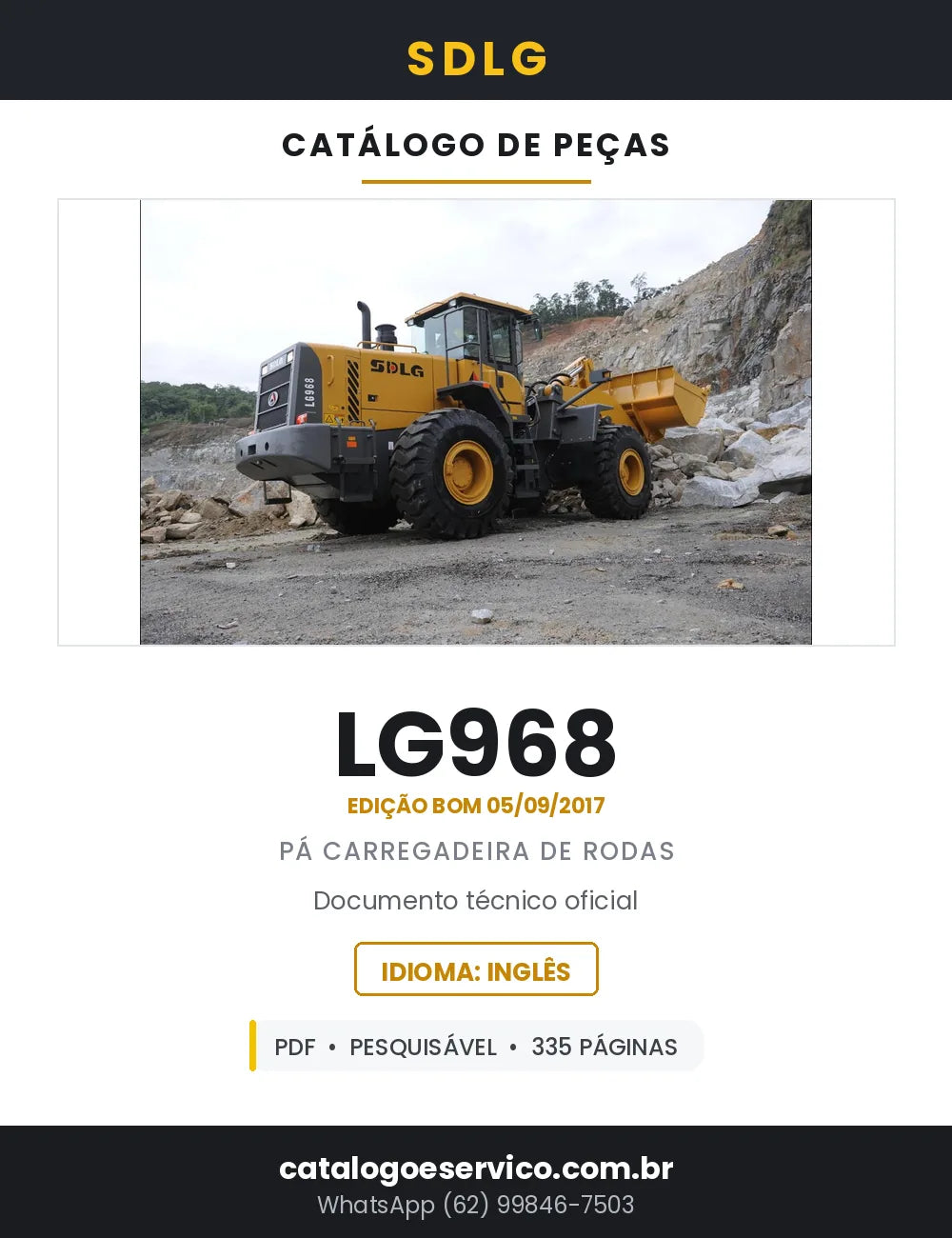 Catálogo de Peças SDLG LG968 Pá Carregadeira de Rodas — 335 Páginas em PDF — capa