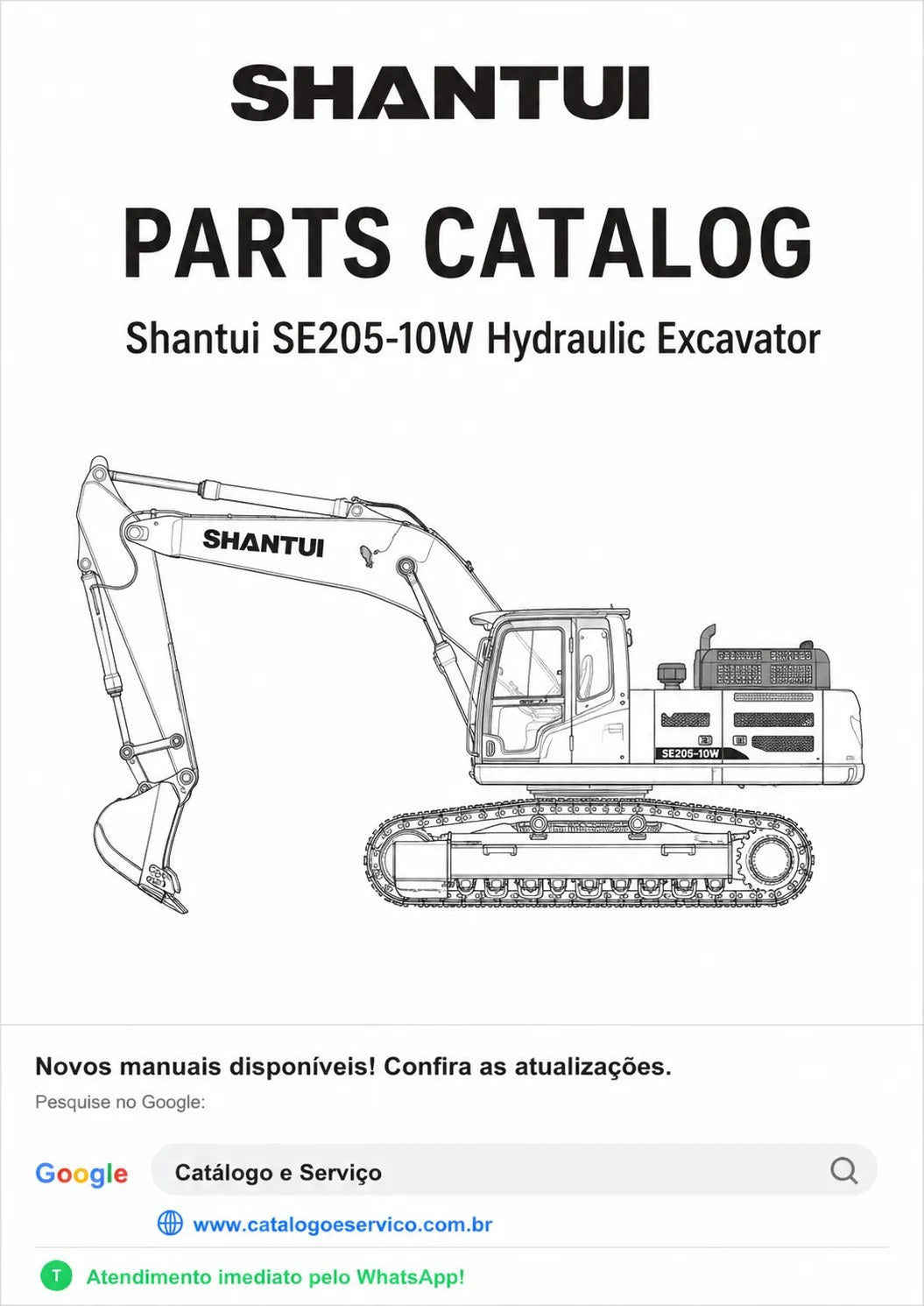 Catálogo de Peças SE205-10W Shantui Escavadeira Hidráulica