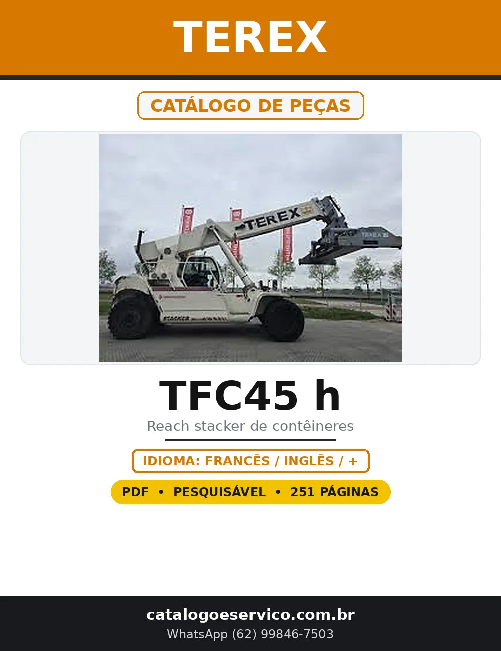 Capa do Catálogo de Peças Terex TFC45 h em PDF com 251 páginas