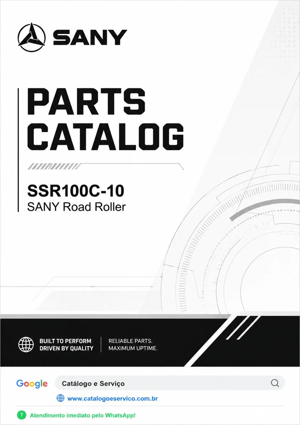 Catálogo de Peças SSR100C-10 Sany Rolo Compactador